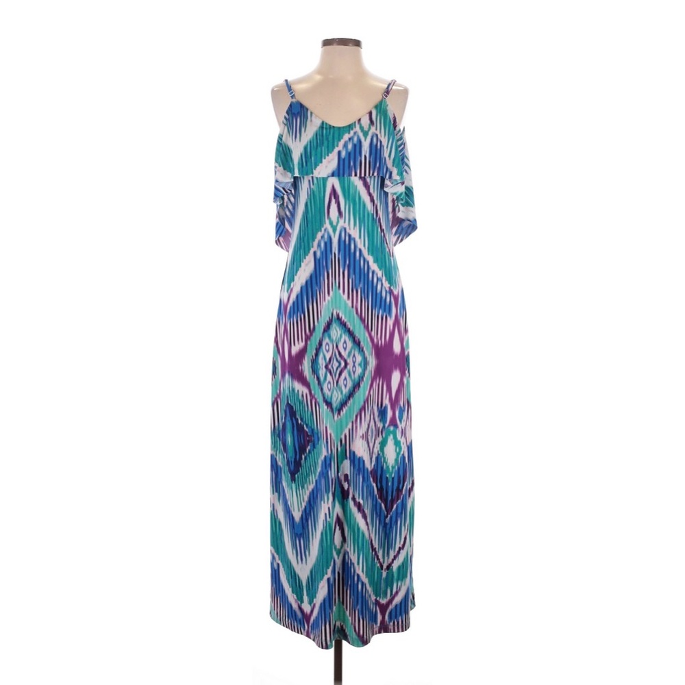 Arden B  Maxi Dress in Teal & Purple